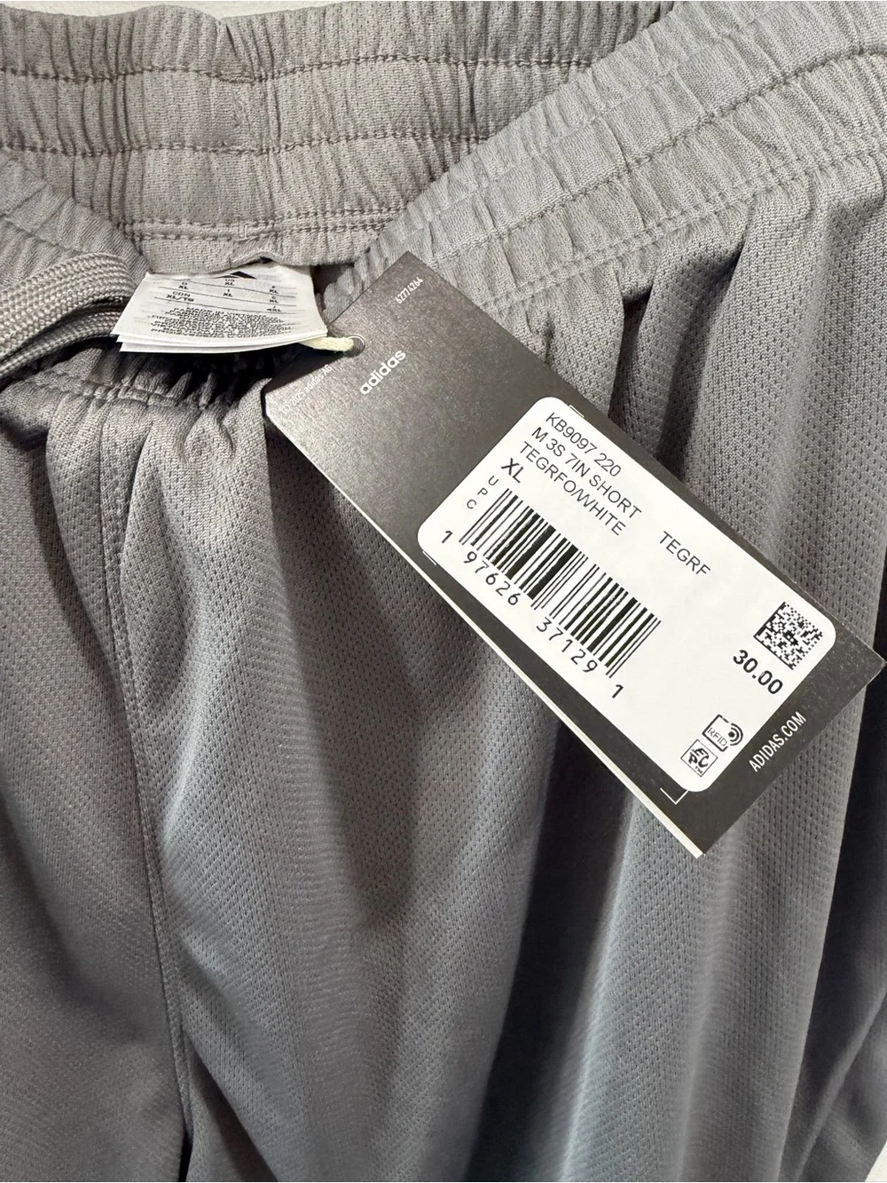 Men's Gray addidas Athletic Shorts with White Side Stripes
